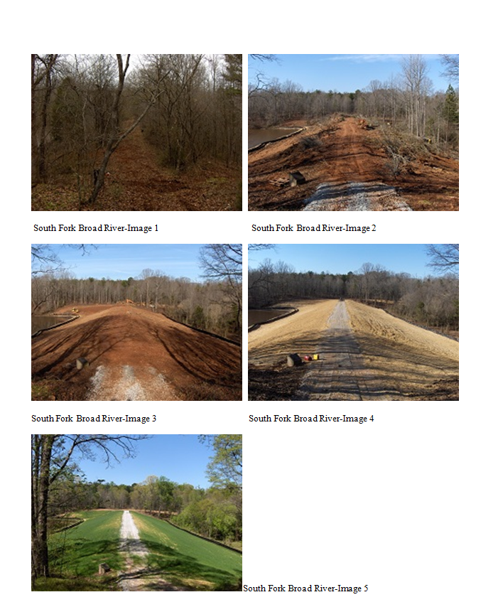 Before and after pictures of Maintenance to the South Fork Broad River #19 Dam in Oglethorpe County